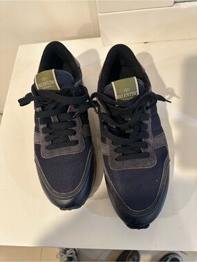 Valentino Garavani Navy, Gray & Black Low-Top Sneakers
